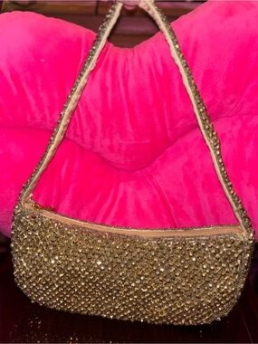 Landry Gold Beaded Evening Shoulder Bag